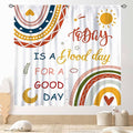 Rainbow Curtains for Classroom, Kids Girls Baby Boho Cute Inspirational Motivational Quotes Cartoon Colorful Pastel Nursery Classroom Bedroom Living Room Bathroom Window Drapes 2 Panels, 84"x63" Inch