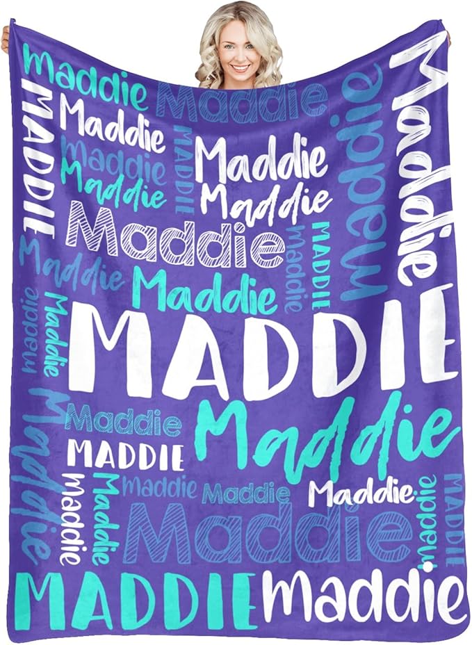 Dr.TOUGH Personalized Blankets with Name Customized Baby Blankets for Girls Boys Adults Monogrammed Blankets and Throws Christmas Birthday Mothers Fathers Valentines Day Gift (Pink-Blue,50''×60'')
