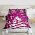 Feelyou Merry Christmas Bedding Set Soft for Boys Girls, Christmas Tree Comforter Set Toddler Size Snowflake Duvet Quilt Microfiber Winter Bedroom Decor 2 Pcs with 1 Pillow Cases