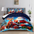 Raphus cucullatus Christmas Bedding King,Christmas Comforter Set,Santa Claus Decor Holiday Bedding Winter Quilt,Santa Claus Comforter Set,Snowflake Navidad Quilt Set,Cute Reindeer Quilt
