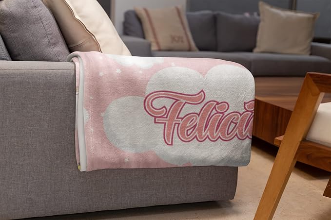 Personalized Cloud Blanket for Girls | Kids Cloud Unicorn | Custom Plush Fuzzy Rainbow for Toddler | Customized Little Girl Throw Blankets | Girl Sofa Bed Birthday | Sherpa 60x80