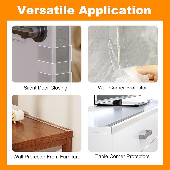 Clear Soft Corner Protectors for Furniture Strip,2 in x 9.84 FT,Sharp Edge & Table Bumper,Window Edge,Wall Protector, Soft Corner Guards Safe for Proof,Table Corner Protectors in Family