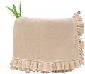 Cotton Baby Blanket with Ruffle Edge Soft Breathable Newborn Blanket for Boys & Girls, Lightweight Knit Throw for Crib, Stroller & Nursery Multiple Colors Available Cream 30x30
