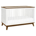 Babyletto Scoot 3-in-1 Baby Crib Convertible to Wooden Toddler Bed, Daybed - GREENGUARD Gold Certified - Easy Assembly, Made of 100% Solid Wood - Includes Toddler Conversion Kit - White/Natural Walnut