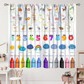 Kids Alphabet Curtains Cartoon Animal Funny Learning Colorful Educational Nursery Curtain with Rod Pocket for Bedroom Classroom Decor Drapes Window Treatments 2 Panels Set 55" W X 63" L