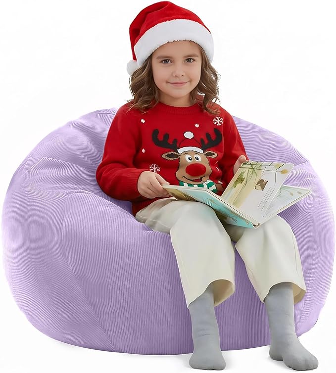 Nobildonna Bean Bag Chair Cover (No Filler) for Kids and Adults,Beanbag Stuffed Animal Storage Without Filling Plush Toys Holder and Organizer Soft Premium Corduroy 200L