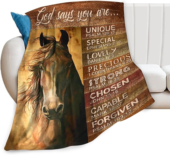 Horse Blanket Horse Gifts for Girls Women Men Horse Throw Blanket for Kids Adults Soft Warm Cozy Fleece Blanket for Couch Sofa Bed 60"x80"