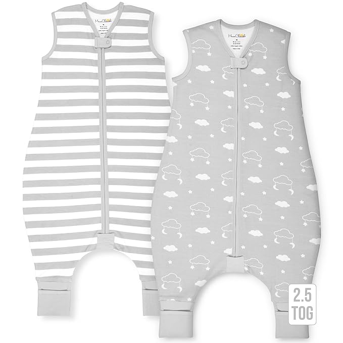 Mama Cheetah Toddler Sleep Sack with Feet 3T - 4T, 2.5 TOG Organic Cotton Baby Sleeping Bag with Legs, Baby Wearable Blankets for Walkers w/ 2-Way Zipper, Baby Sleep Sack for Girls & Boys, Large