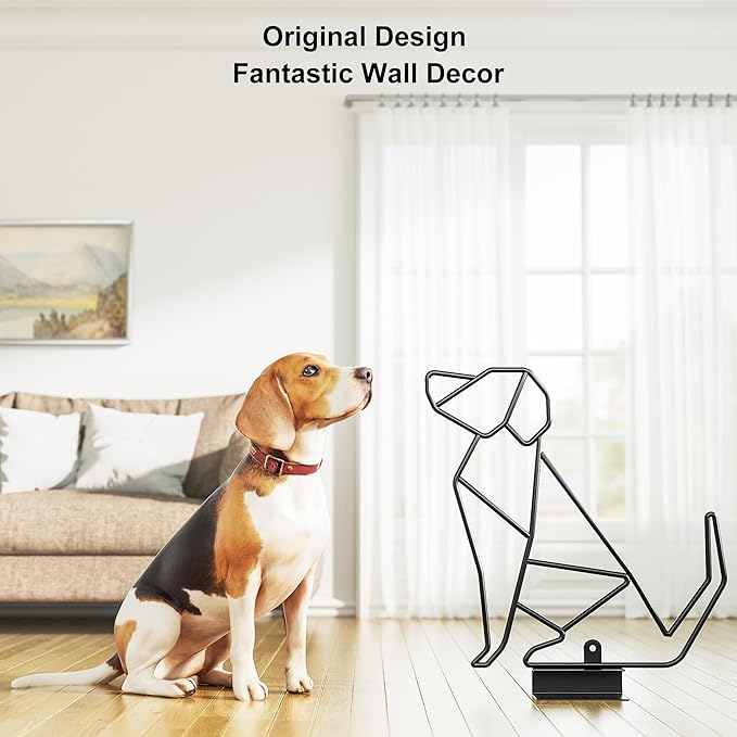 Alsonerbay Black Corner Shelf Wall Mount, 4 Tier Floating Shelves for Wall Storage, Rustic Wall Shelves Wood Shelves for Bedroom, Living Room, Bathroom, Entryway, Garage (Dog Shaped)