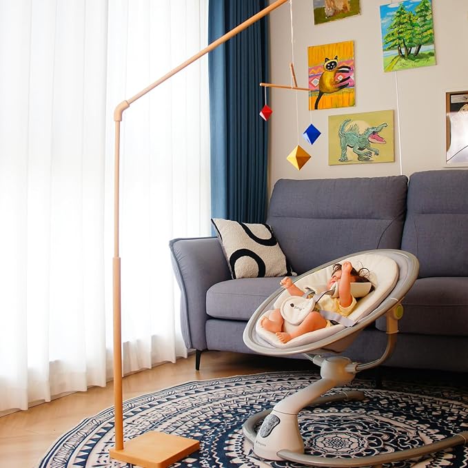 Geometric Octahedron in Same Size Hanging Mobile,Montessori Mobile, Yellow Blue Red, Wooden Dowel