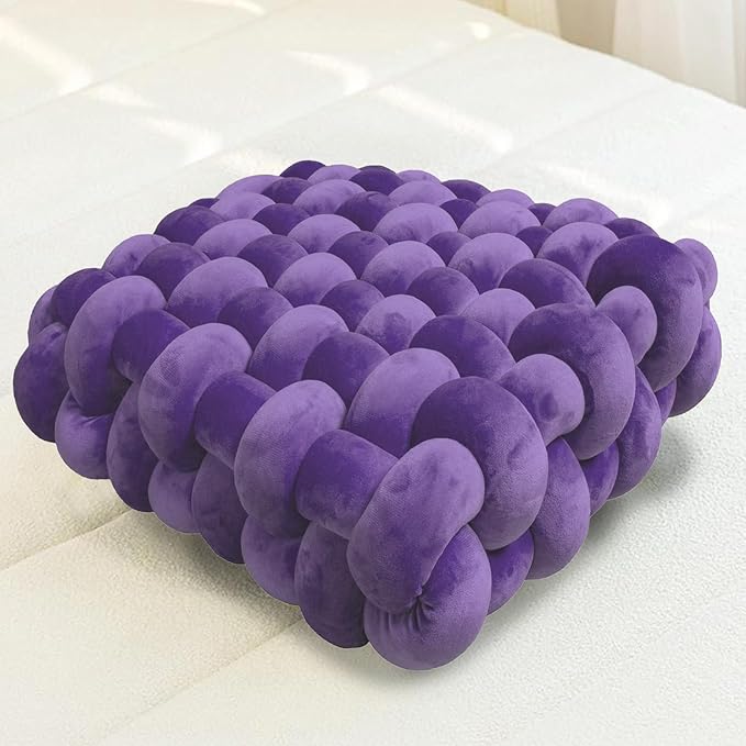 Velvet Chunky Bulky Giant Arm Knitting Yarn, Super Soft Jumbo Tube Weight, Fluffy DIY Crochet Hand Making Washable Yarn for Blanket, Pet Bed, Rugs, Pillow (1.1lb-Purple)