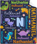 Dinosaur Lover Astronaut Personalized Blanket with Name Custom Dinosaur with Name Flannel Blanket Soft Throw Meaningful Gift for Toddlers Girls Boys Kids Pets 50 * 40" S for Kid