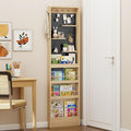 ELECWISH Kids Bookshelf, Behind The Door 70" Tall Bookcase with Open Display Shelves, Wall Mounted Space-Saving Narrow Book Shelf with Pegboard for Children's Study Living Room, Nursery