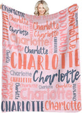 Dr.TOUGH Personalized Blankets with Name Customized Baby Blankets for Girls Boys Adults Monogrammed Blankets and Throws Christmas Birthday Mothers Fathers Valentines Day Gift (Pink,60''×80'')