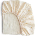 mushie Extra Soft Muslin Fitted Crib Sheet | 192 Thread Count | 28"x 52" (Sun)