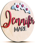 Round Name Sign For Nursery, Boho Nursery Sign, Family Name Signs, 3D Wall Art for Children & Kids Rooms, Baby Shower, First birthday gift