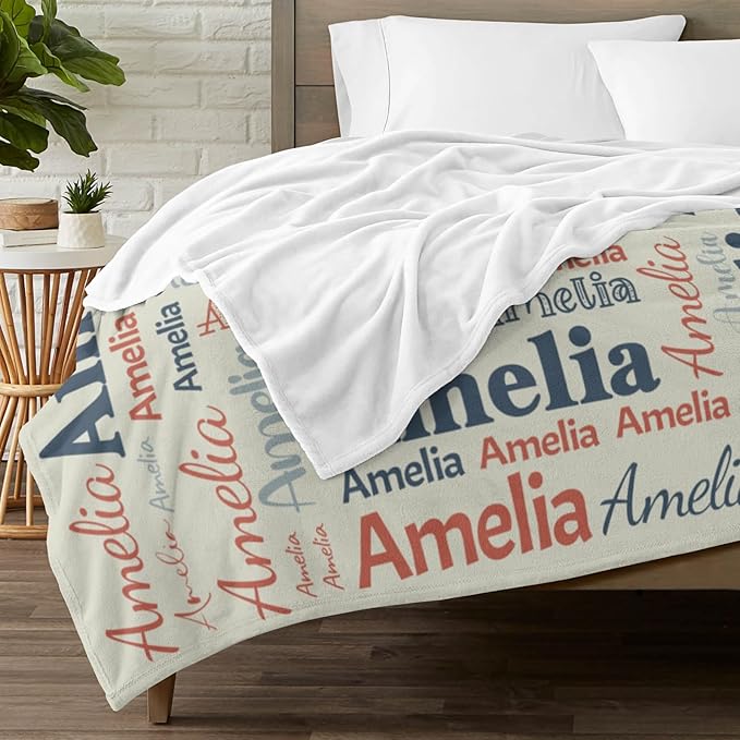 Dr.TOUGH Personalized Blanket for Adult Kids with Name Customized Blankets Personalized Throw Blanket for Christmas Birthday Gifts