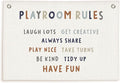 Lacama Play Room Wall Decor Rules Linen Banner, Kids PlayRoom Decor for Kids Nursery Home School, Nursery Wall Decor Toddler Boys, 30x20