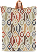 Boho Blanket for Women Kids Adults Flannel Decor Soft Ethnic Pattern Throw Blankets for Couch Travel Nap 50x40 Inches