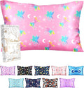 Silk Pillowcase for Kids - 30 x 20 Inches Queen Size Mulberry Silk Pillow Case with Zipper Cute Cartoon Kawaii Teens Girls Boys Pillowcase for Hair and Skin, Colorful Unicorn