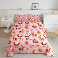 Feelyou Christmas Bedding Set for Kids Boys Girls King Size Santa Claus Comforter Set Ultra Soft Xmas Deer Elk Decor Comforter Duvet Quilt Bedroom Decor Christmas Decor Quilt