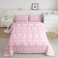 Feelyou Pink Christmas Bedding Set for Kids Boys Girls Twin Size Xmas Deer Elk Decor Comforter Set Ultra Soft Winter Comforter Snowflake Duvet Quilt Bedroom Decor Christmas Ornaments Quilt