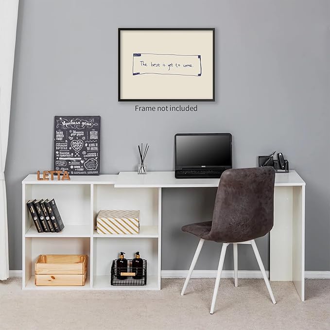 The Best Is Yet To Come Wall Art Blue and White Inspirational Affirmations Quotes Poster Funky Minimalist Horizontal Canvas Prints for Living Room Dorm Wall Decor 08x10 inch Unframed