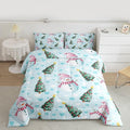Feelyou Merry Christmas Kids Comforter Set King Size Cute Snowman Bedding Set Christmas Tree Duvet Quilt for Kids Boys Girls Bedroom Love Hearts Decor Microfiber Ultra Soft Breathable