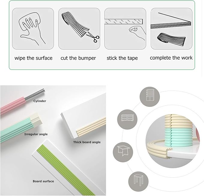 M2cbridge Multifunctional Edge and Corner Guard Coverage Baby Safety Bumper DIY 6.5 Ft (Coffee)