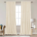StangH Elegant Ivory White Velvet Curtains Back Tab Privacy Protect Thermal Insulated Drapes for Sliding Door Living Room Wide Backdrops for Party, W62 x L90, 2 Panels