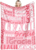 Dr.TOUGH Personalized Blankets with Name Customized Baby Blankets for Girls Boys Adults Monogrammed Blankets and Throws Christmas Birthday Mothers Fathers Valentines Day Gift (Light Pink, 40''×50'')