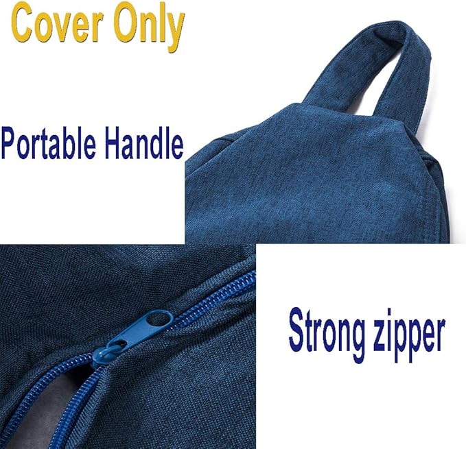 Stuffed Animal Storage Bean Bag Cover (No Filler) Extra Soft Beanbag Seat Chair Covers-Cotton Linen Memory Foam Beanbag Replacement Cover for Adults Children without Filling