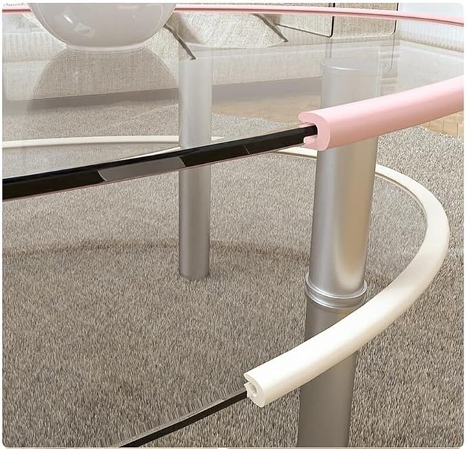 M2cbridge U Shape Extra Thick Furniture Table Edge Protectors Foam Baby Safety Bumper Guard 6.5 Ft (Pink)