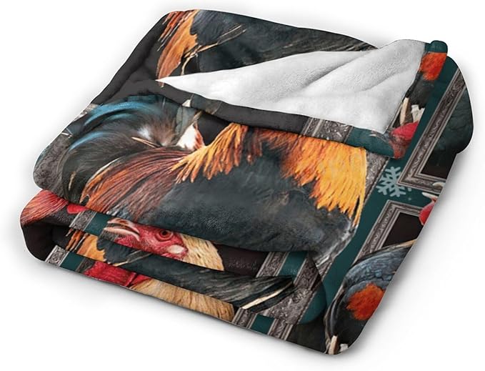 Tijuboni Rooster Chicken Throw Blanket Rooster Gifts for Girls Boys Women Men Kids Adults Soft Flannel Fleece Blanket for Couch Sofa Bed Home Decor 40"x50"