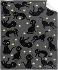 Thuswarm Cats and Stars in The Dark Flannel Throw Blanket Warm Cozy Soft Funny Print Blankets for Bed Couch Sofa Room Decoration Gifts 60”×50” Medium for Teen