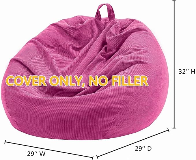 Nobildonna Bean Bag Chair Cover (No Filler) for Kids and Adults,Beanbag Stuffed Animal Storage Without Filling Plush Toys Holder and Organizer Soft Premium Corduroy 200L