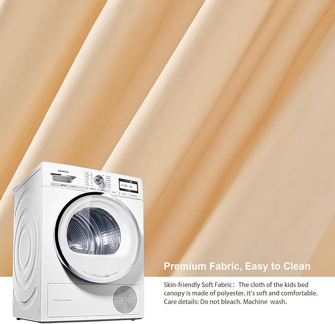 Bed Canopy for Kids, Girls Bed Curtain Bed Room Decor Hanging House Castle Reading Nook Dreamy Canopy(Light Yellow)
