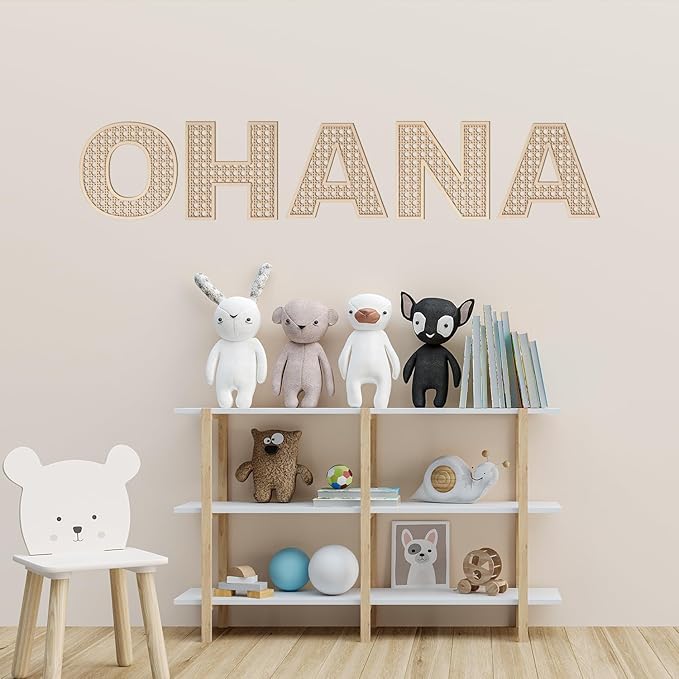Large Boho Wooden Rattan Letters 12 inch for Nursery Decor Wood Letter J Wall Decors for Baby Girl Boy Bedroom Home Rustic Name Sign Birthday Wedding Decorative Letters