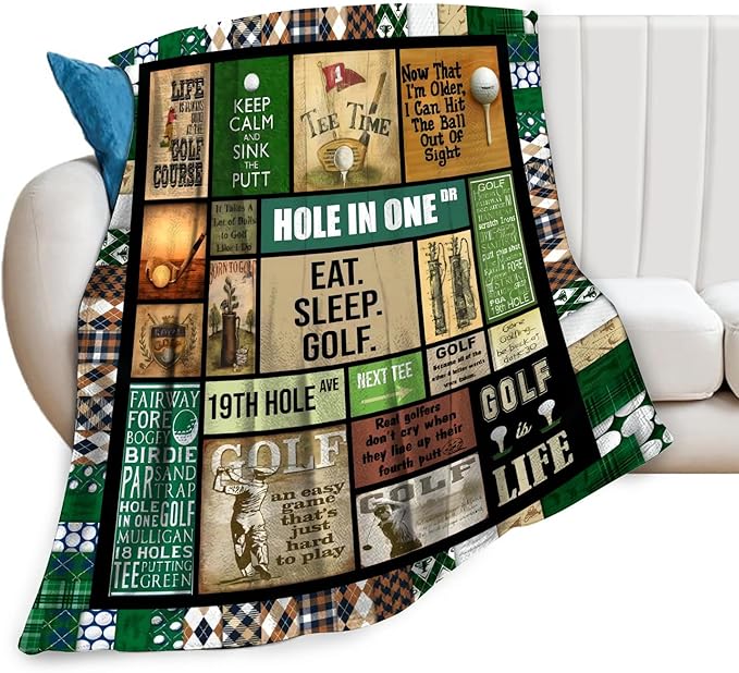 Golf Blanket Gifts for Golf Lovers Golf Throw Blanket for Women Men Adults Soft Warm Cozy Fleece Blanket for Couch Sofa Bed 60"x80"