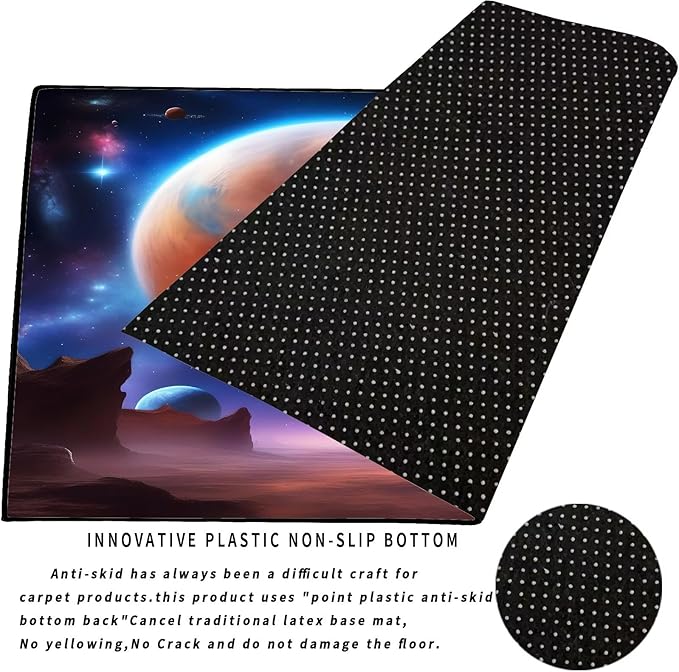 Galaxy Rug for Boys Room Rugs Planet Carpet Alien Desert Printed Throw Rugs for Kids Teens Doormat Bedroom Living Room,31 in X 47 in