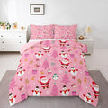 Feelyou Christmas Kids Comforter Set Full Size Happy New Year Bedding Set Santa Claus Duvet Quilt for Kids Boys Girls Bedroom Merry Christmas Decor Microfiber Ultra Soft Breathable