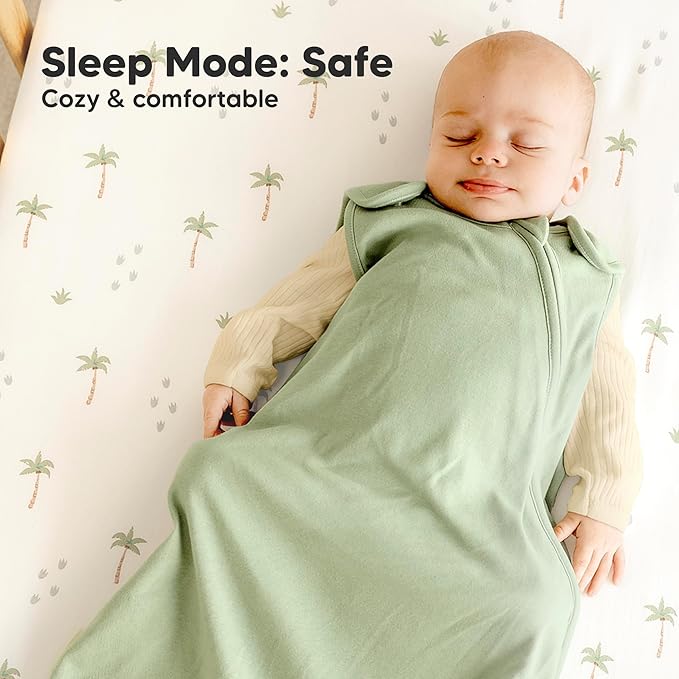 2-Pack Organic Baby Sleep Sacks, 100% Cotton - Soft & Breathable 0.5TOG Baby Wearable Blanket, Toddler Sleeping Sack 0-6 months, Easy to Wear Transitional Swaddles for Newborns, Infants (Nordic, S)