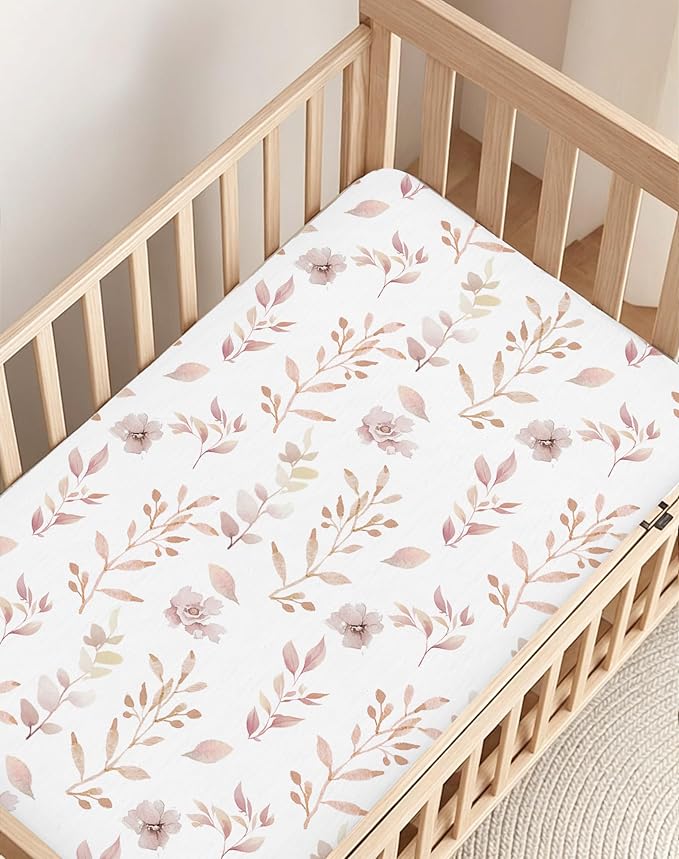 Crib Sheets for Boys and Girls, 2 Pack Fitted Baby Sheets for Standard Toddler Mattress 28" x 52", Soft Breathable Jersey Knit Baby Bedding (Elephant Dream)