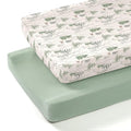 lulumoon Muslin Changing Pad Cover: 2-Pack Soft Breathable Cotton Boho Forest Print for Baby Boys - Nursery & Baby Shower
