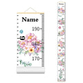 Wall Height Chart for Kids Personalized Name Custom Christmas Gift Baby Girls Flower Room Decor Wall Canvas Height Growth Measurement Ruler for Toddler Removable Wall Hanging Playroom Decoration