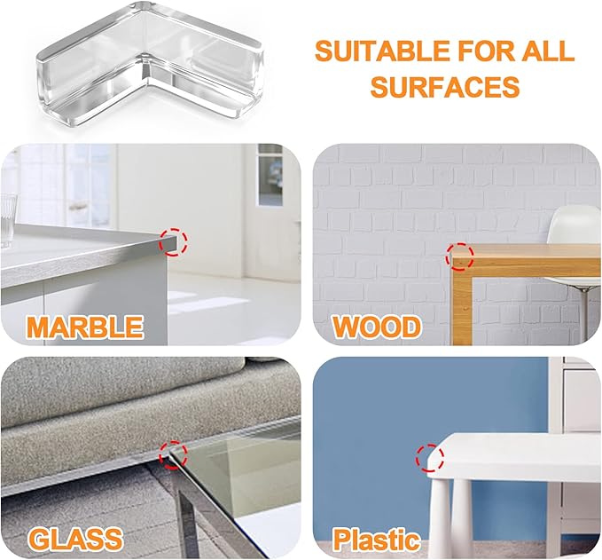 HOMREALM Baby Proofing 16 Pack Corner Protector Baby Corner Guards Furniture Corner & Edge Safety Bumpers Clear Baby Proofing Bumper Cushion for Table Furniture Sharp Corners