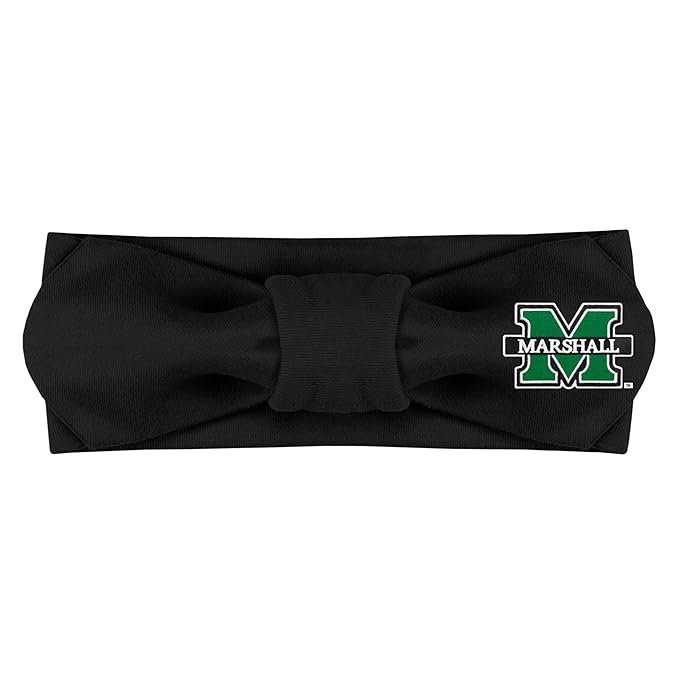 Creative Knitwear Marshall Thundering Herd Infant Girls Black Solid Hair Knot Headband Embroidered Logo - Size Newborn - 4T