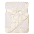 American Baby Company Heavenly Soft Chenille Receiving Blanket, 2-Layer Design with Minky Dot & Silky Satin, Cream, 30" x 40" for Boys and Girls