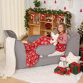 DoCred Toddler Bed - Toddler Floor Bed Frame with Removable Guard Rails, Kids Beds for Ages 2-7 Years, Kid Beds for Girls and Boys, Standard Crib Size(Mattress Not Included)