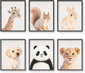 VOLIX Set of 6 Wall Art Unframed Jungle Animal Wall Hanging Decor for Kids Room, Nursery, Safari Themed Birthday Party, 8" x 10"